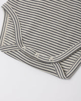 Waffle Long Sleeve Bodysuit || Midnight Microstripe by Quincy Mae