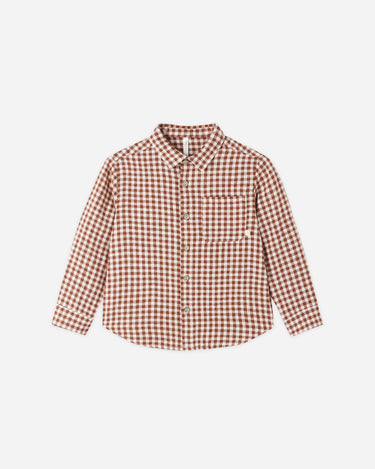 Collared Long Sleeve Shirt || Brick Check by Rylee + Cru
