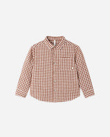 Collared Long Sleeve Shirt || Brick Check by Rylee + Cru