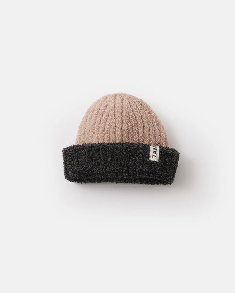 2-Tone Ribbed Beanie - Fuzzy by 7AM