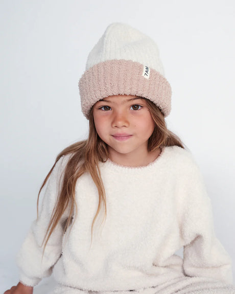 2-Tone Ribbed Beanie - Fuzzy by 7AM