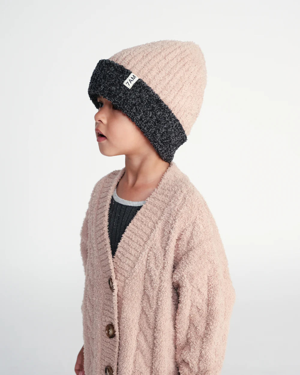 2-Tone Ribbed Beanie - Fuzzy by 7AM