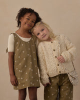V-Neck Overall Dress || Embroidered Daisies by Rylee + Cru