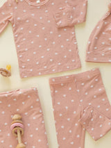 Bamboo Pajama Set || Pink Hearts by Quincy Mae