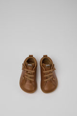 Peu Brown Leather Ankle Boots by Camper Shoes
