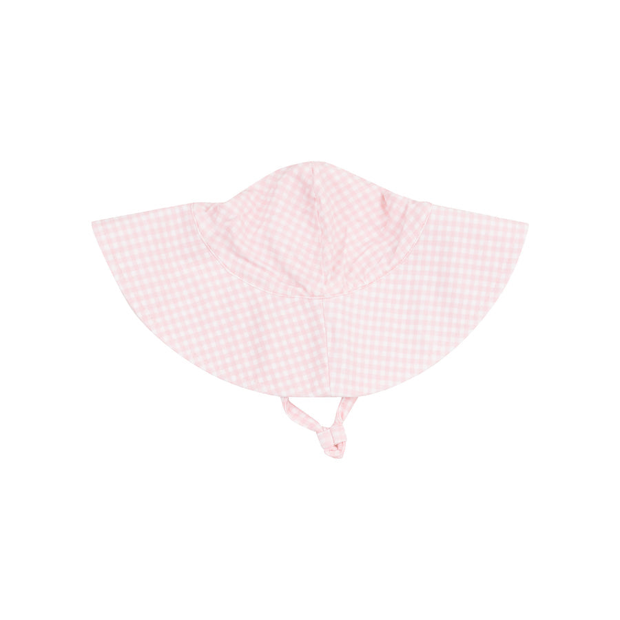 Wide Brim Sunhat - Mini Gingham Pink by Angel Dear