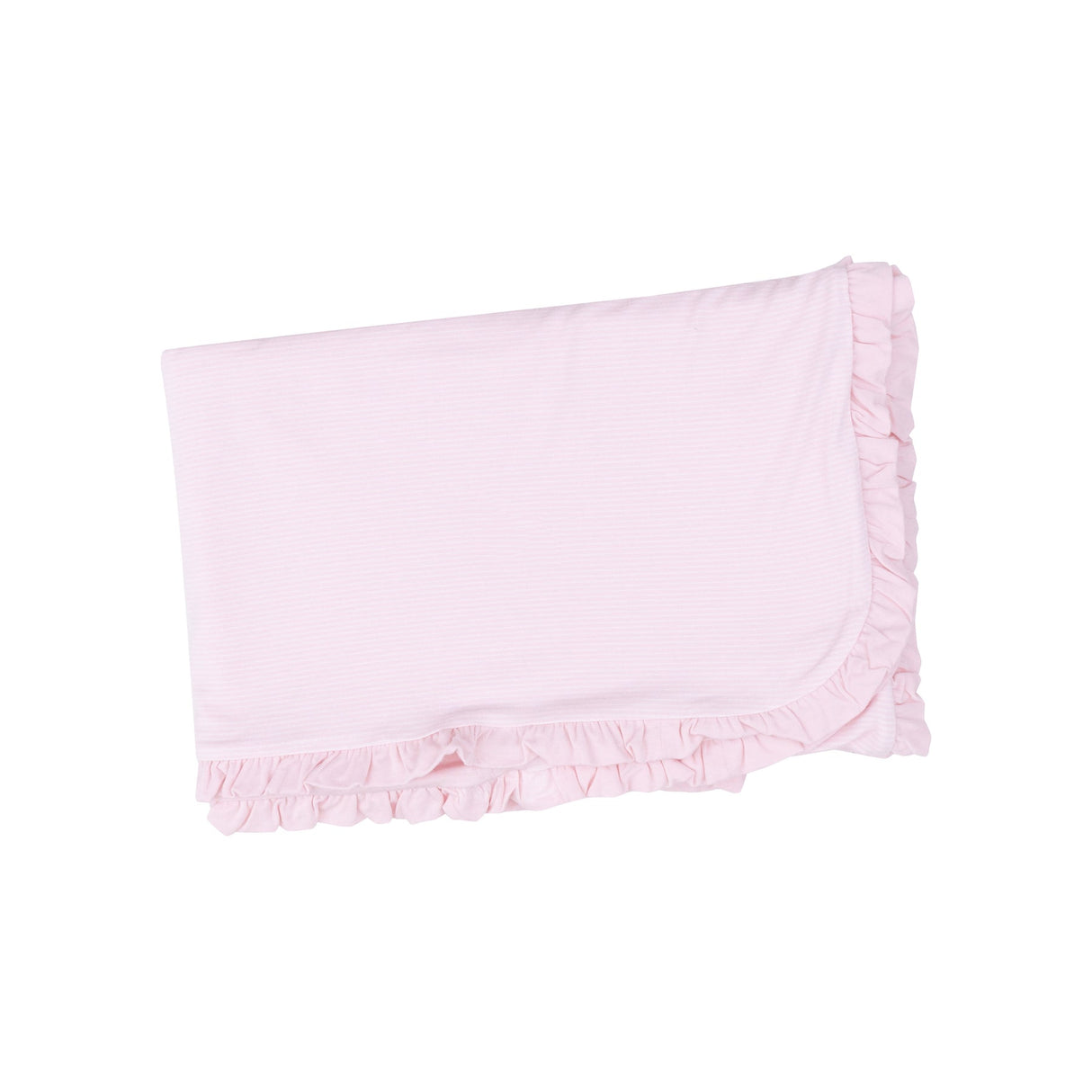 Ruffle Receiving Blanket - Stripe Classic Pink by Angel Dear