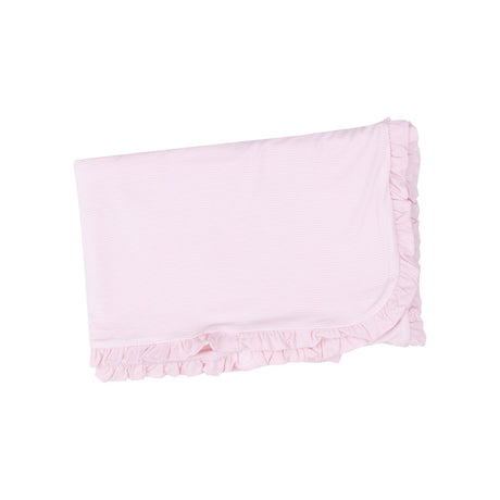 Ruffle Receiving Blanket - Stripe Classic Pink by Angel Dear