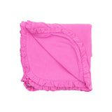 Ruffle Receiving Blanket - Solid Strawberry Moon by Angel Dear