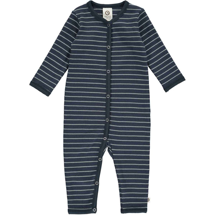 Stripe Rib Romper in Night Blue by Müsli