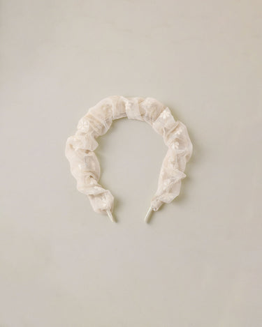 Gathered Headband || Embroidered Daisy by Noralee