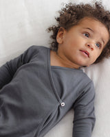 Pointelle Wrap Footie || Midnight by Quincy Mae