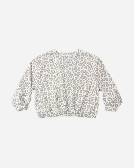 Oversized Sweatshirt || Blue Leopard by Rylee + Cru