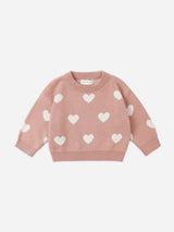 Heart Knit Sweater || Pink by Quincy Mae