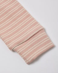 Ribbed Baby Jumpsuit || Dusty Rose Microstripe by Quincy Mae
