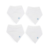 Cotton Muslin + Fleece Bandana Bib 4 Pack - White by Little Unicorn