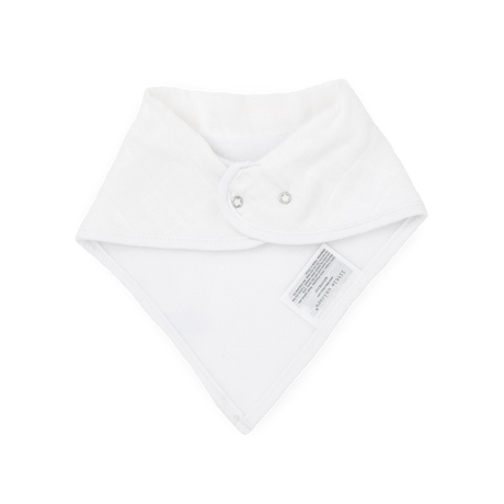 Cotton Muslin + Fleece Bandana Bib 4 Pack - White by Little Unicorn