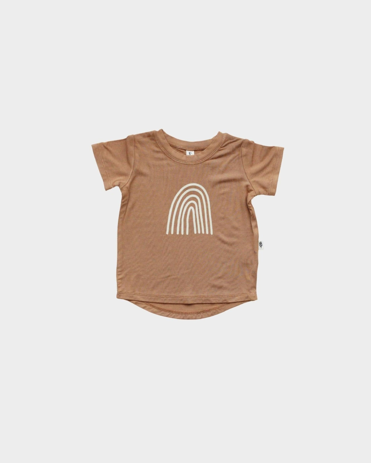 Screen Printed Tee in Butterscotch Rainbow by babysprouts