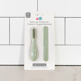 Baby-Led™ Toothbrush + Sensory Tongue Depressor Dual Pack - Sage by EZPZ