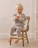Chunky Knit Pant || Cherry Stripe by Quincy Mae