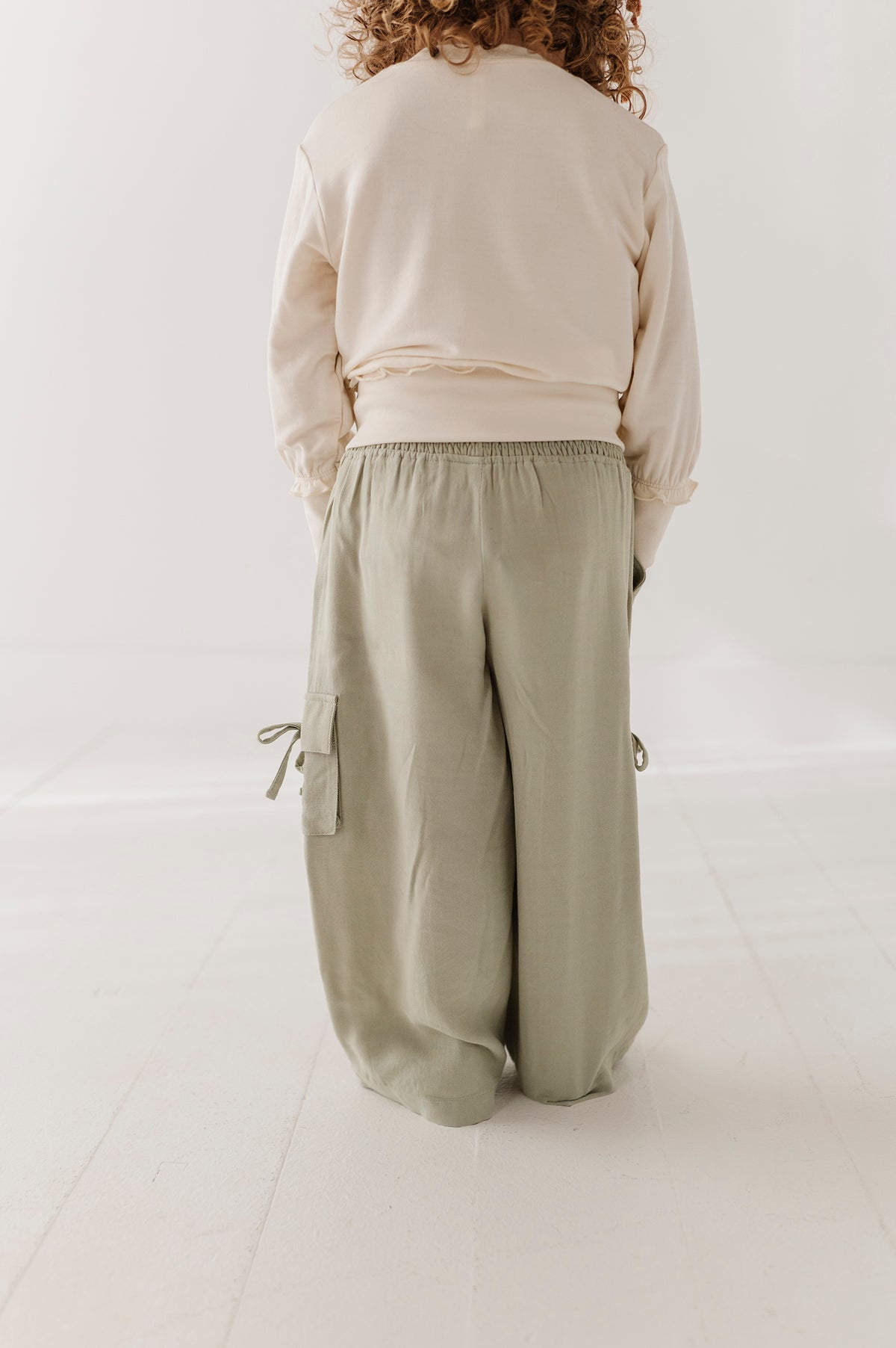 Wide Leg Cargo Pant- Sage by Babysprouts