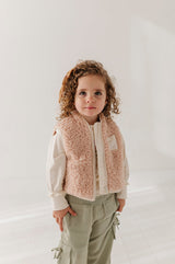 Sherpa Zipper Vest- Soft Pink by Babysprouts