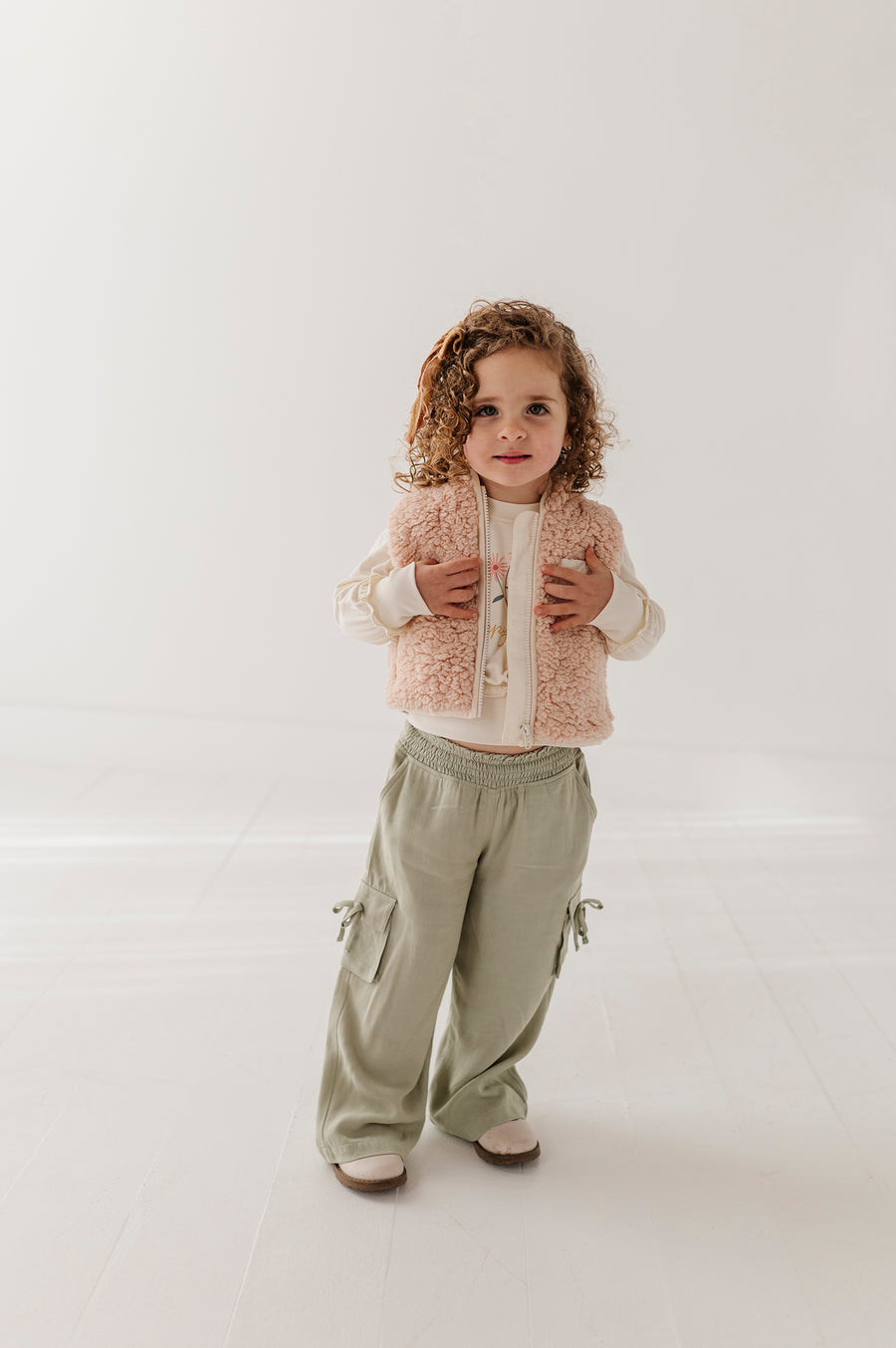 Sherpa Zipper Vest- Soft Pink by Babysprouts