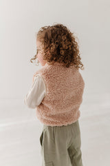 Sherpa Zipper Vest- Soft Pink by Babysprouts
