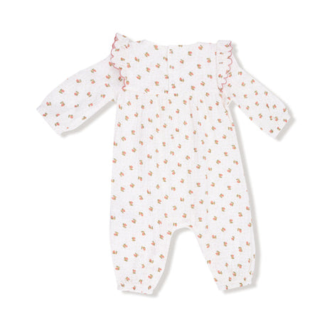 L/S Petal Ruffle Romper- Petite Pointe Fleur by Angel Dear