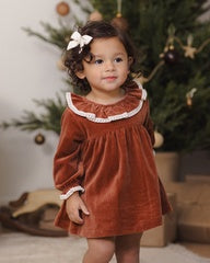 Velour Baby Dress || Redwood by Quincy Mae