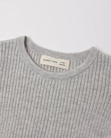 Rib Knit Peplum Top || Heathered Fog by Quincy Mae
