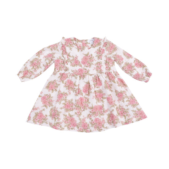 Ruffle L/S Dress + Ribbed Legging- Heirloom Bouquets by Angel Dear