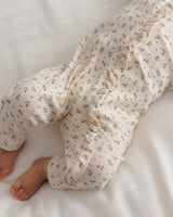 Ruffle Jumpsuit || Blue Ditsy by Quincy Mae