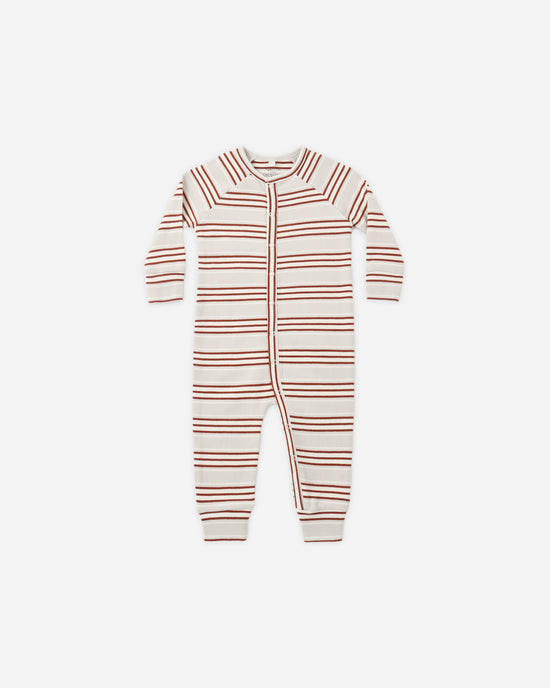 Organic Long John Pajamas || Holiday Stripe by Rylee + Cru