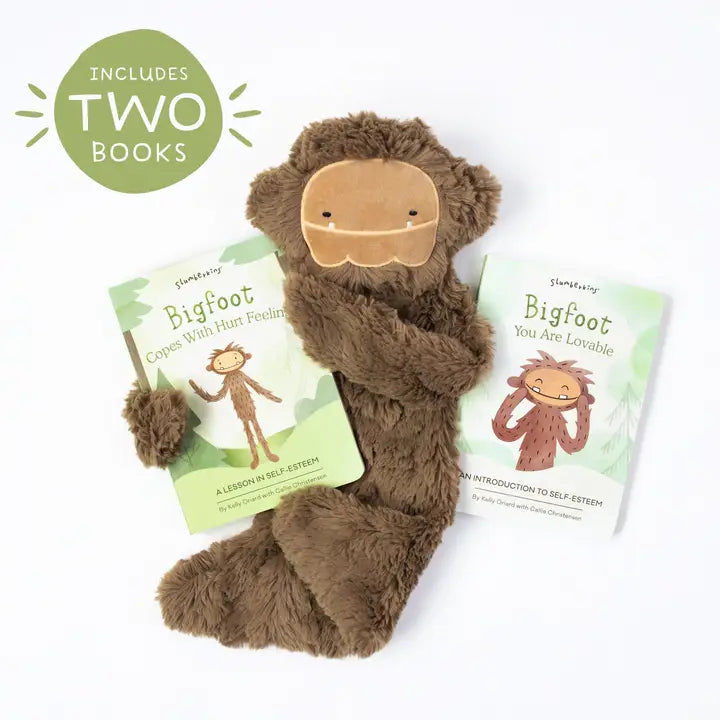 Bigfoot's Self Esteem Plush Snuggler Set- w/ 2 Books by Slumberkins