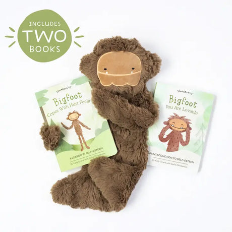 Bigfoot's Self Esteem Plush Snuggler Set- w/ 2 Books by Slumberkins