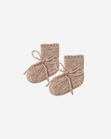 Knit Booties || Heathered Almond by Quincy Mae