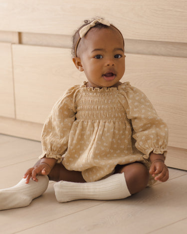 Eden Romper || Butterscotch Floral by Quincy Mae
