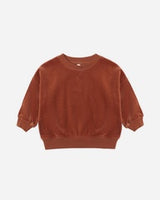 Velour Relaxed Sweatshirt || Redwood by Quincy Mae