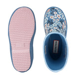 Kids First Classic Rain Boots- Medium Blue Floral Print by Hunter Boots