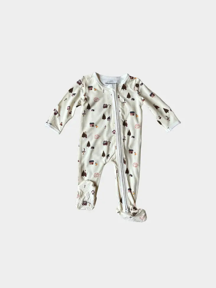 Bamboo Footie Romper in Elves by babysprouts