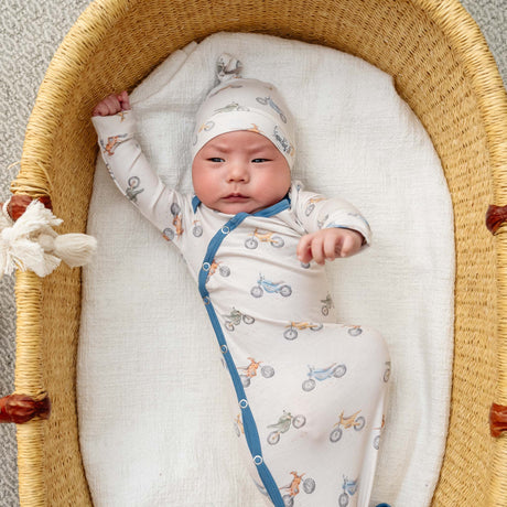 Newborn Knotted Gown- Ryder by Copper Pearl