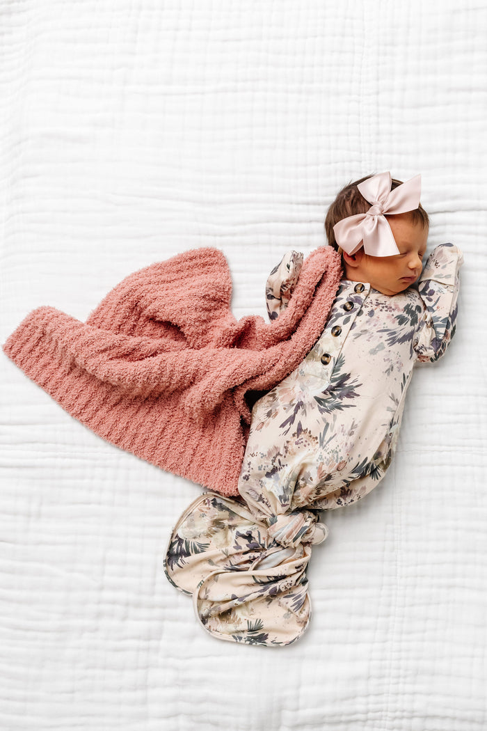 Chenille Blanket- Rose - Mini/Lovey by Lou Lou & Company