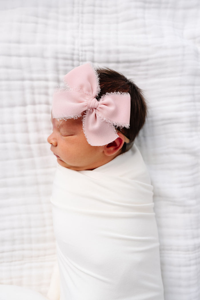 Chiffon Bow - Blush Headband by Lou Lou & Company