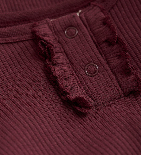 Long Sleeve Bodysuit - Tawny Port by Minymo