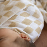 Cotton Muslin Swaddle Blanket - Adobe Checker by Little Unicorn