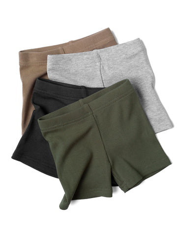 Ribbed Biker Short - Dark Moss by Little Bipsy