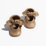 Almond Speckles Knotted Bow Baby Shoe by Freshly Picked
