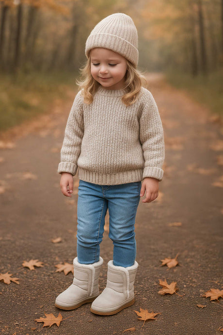 Cozy Cuff Soft Sole Boots Taupe by Robeez