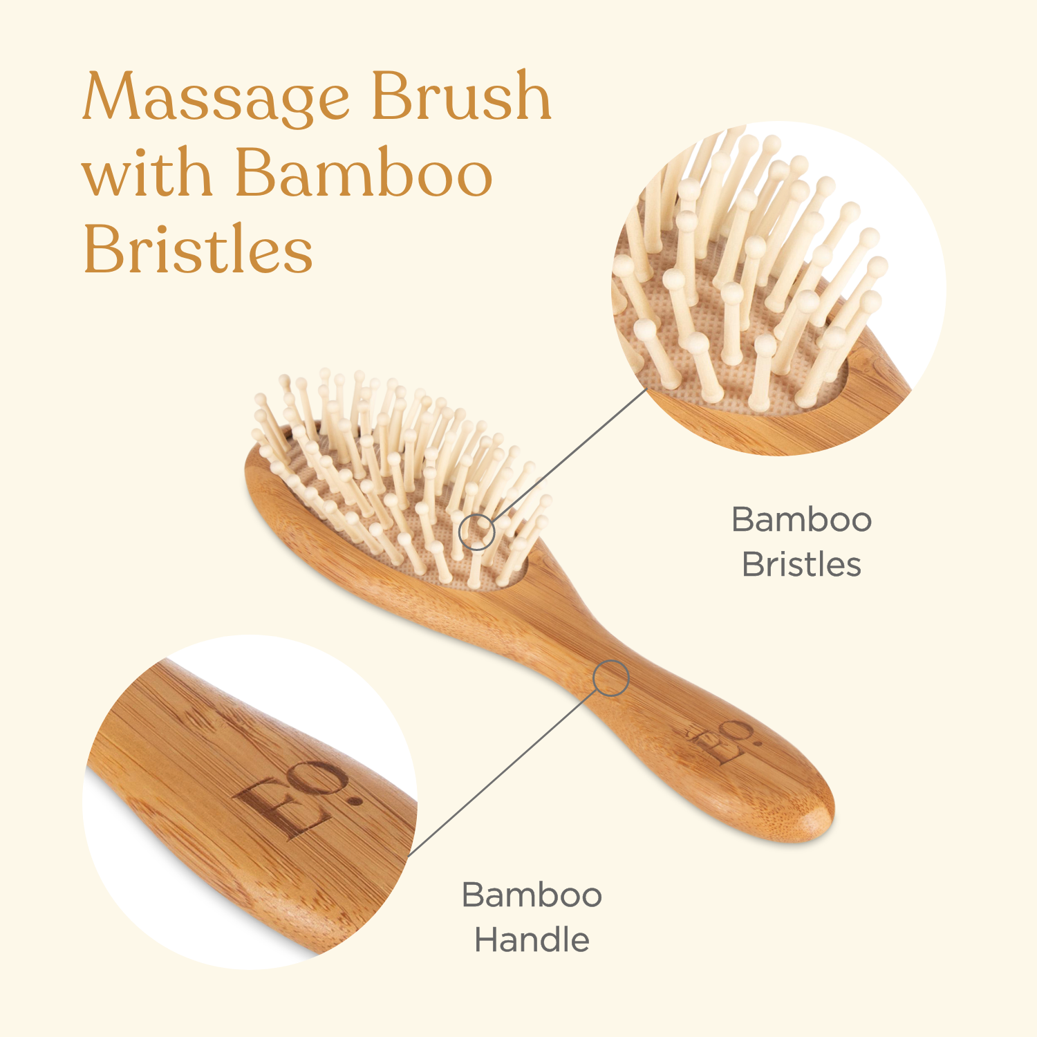 3-Piece Bamboo Brush & Comb Set by Ella Ola